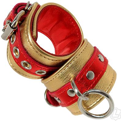 Red and Gold Metallic Ankle Cuffs